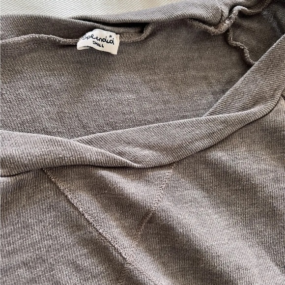 Splendid womens grey distressed soft pull over sweater sweatshirt fall top small - Picture 5 of 5